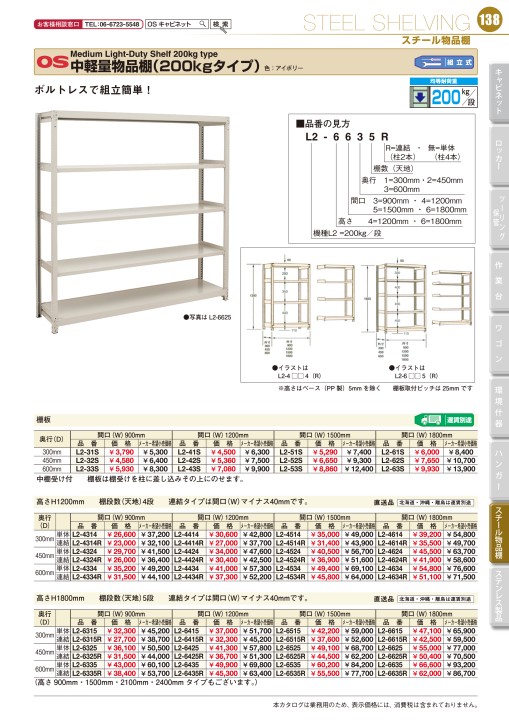 OS CABINET 2021 工場什器備品 総合カタログ